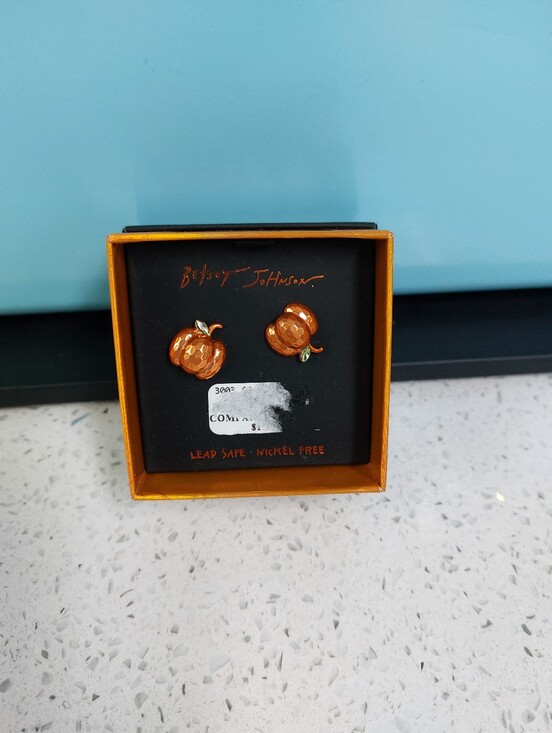 Betsey Johnson Jewelry - Betsey Johnson Pumpkin Stud Earrings NWT